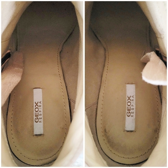 Geox Respira Kali Leather Block Heel Side Zip Boots EUR Size 41/US 10-10.5 Sand - Picture 6 of 12